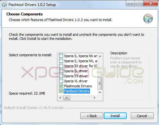 Installing FlashTool xperia P drivers