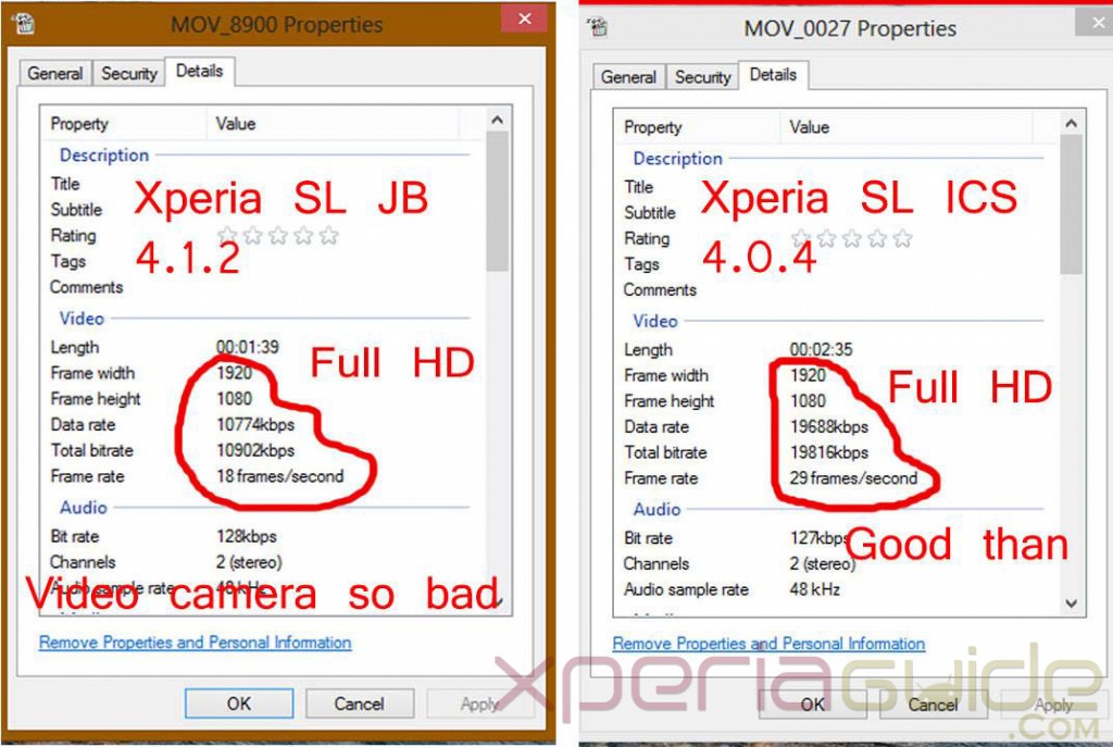 Poor Quality of 1080p HD Videos in Xperia SL LT26ii 6.2.B.0.200 jelly bean firmware