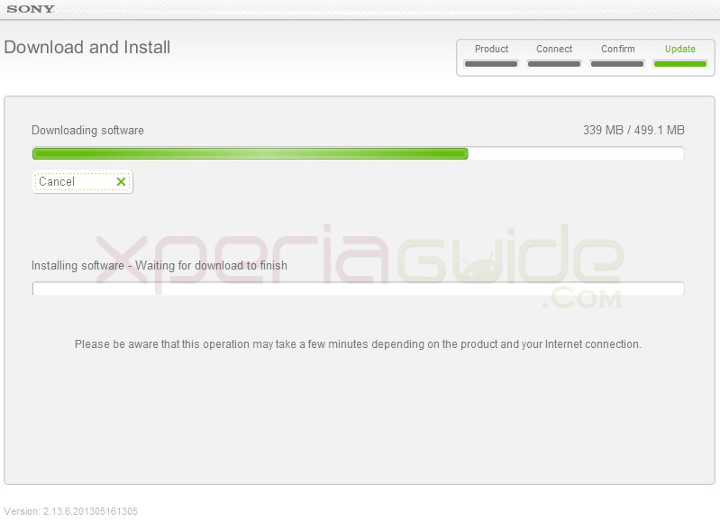 Updating Xperia SL Jelly Bean 6.2.B.0.200 android 4.1.2 firmware via SUS