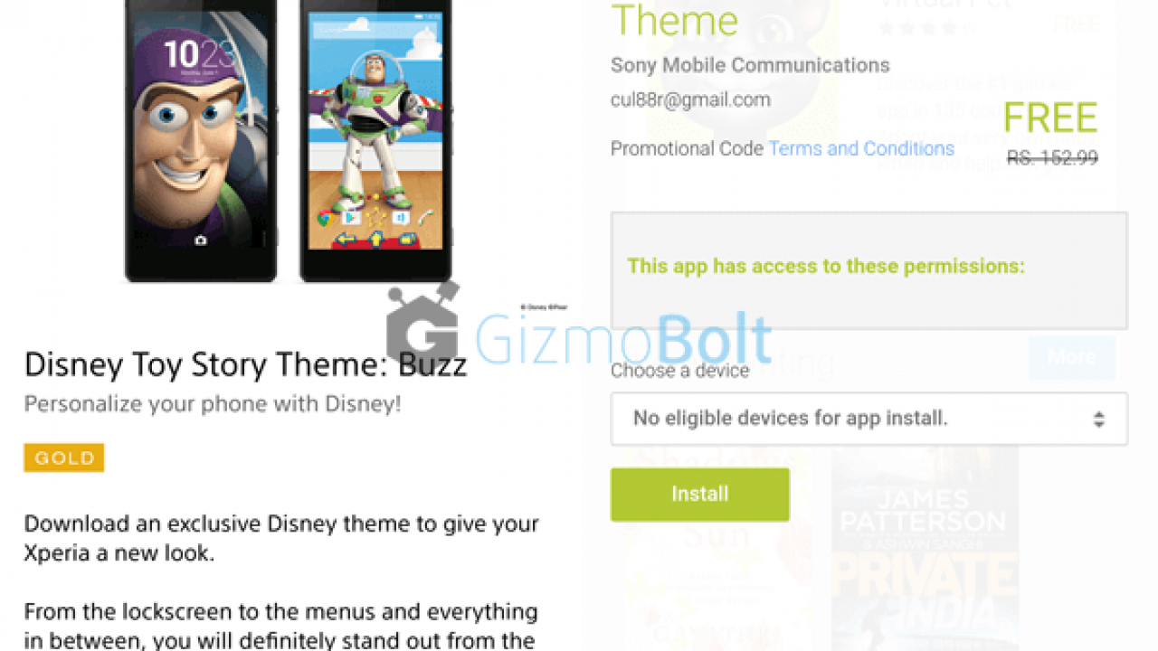 Sony Is Giving Free Premium Xperia Toy Story Themes To Gold Xperia Lounge Users